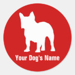 ブルドッグ personalizado do ・ do フレンチ do buldogue franc adesivo redondo