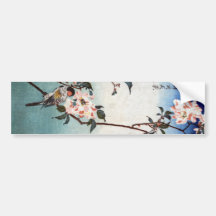 八重桜に鳥, flor de cerejeira do 広重 & pássaro, Hiroshig Adesivos