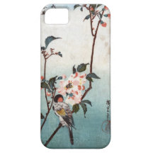 八重桜に鳥, flor de cerejeira do 広重 & pássaro, Hiroshig Capa De iPhone 5 Case-Mate