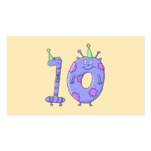 10o Criaturas dos desenhos animados da festa de an Modelo Cartões De Visitas