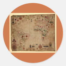 1633 carta de Portolan do oceano de Atantic - Pasc Adesivo