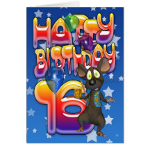16o Cartão de aniversário, feliz aniversario