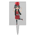 1920 que dança a menina do Flapper no vermelho
