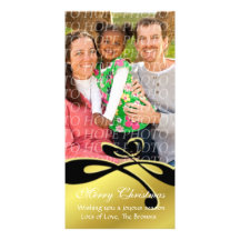 1 cartão de Natal do redemoinho do ouro da foto Cartoes Com Foto Personalizados