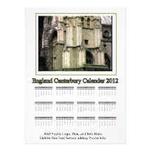 2012 calendário Inglaterra Canterbury o MUSEU Zazz Convites