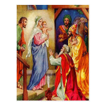 2:1 de Matthew - 12 homens sábios viajam ao cartão Cartao Postal