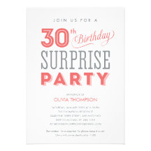 30o Convites do aniversário da surpresa