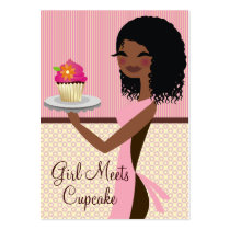 311 cupcake Cutie - rosa do afro-americano cartões-de-visita