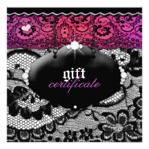 311-Lace De Luxe - certificado de presente Multi-C Convites Personalizado