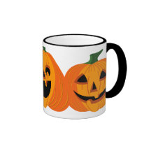 3 abóboras do Dia das Bruxas Caneca
