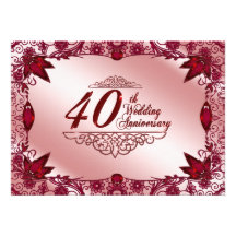 40th Convite do aniversário de casamento
