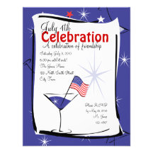4 de julho Martini Convites