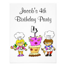 4o partido do cozinhar do aniversário convite personalizado