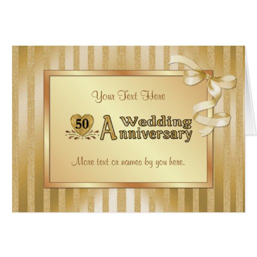 50th Aniversário de casamento - ouro Cartões