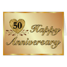 50th aniversário - ouro cartão