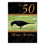 50th Cartão de aniversário - melro