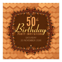 50th Convites de festas de aniversários dourados d