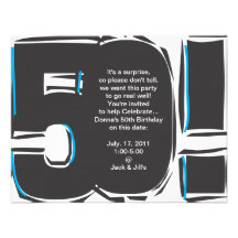 50th O aniversário convida Convite Personalizado