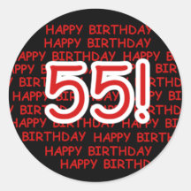 55th aniversário feliz adesivos em formato redondos