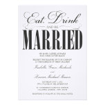 5 x 7 comem, bebida & sejam convite Wedding casado