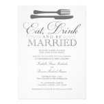 5 x 7 comem, bebida & sejam convite Wedding casado