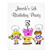 5o partido do cozinhar do aniversário convites personalizados