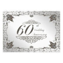 60th Cartão do convite do aniversário de casamento