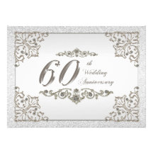 60th Cartão do convite do aniversário de casamento
