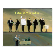 6 etapas da degustação de vinhos cartões postais