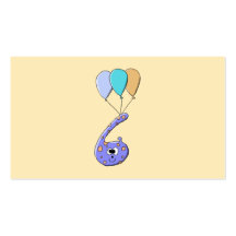 6o Aniversário, desenhos animados roxos do monstro Modelo Cartoes De Visita