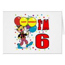 6o Aniversário do palhaço do aniversário Cartao