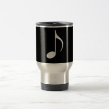 8o Prata da nota musical no preto Caneca