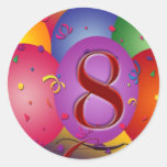 8os balões felizes do aniversário! adesivos