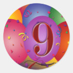 9o Balões coloridos da festa de aniversário Adesivos
