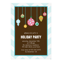 A árvore de Natal à moda Ornaments a festa natalíc Convite Personalizado