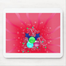A árvore do feriado do Feliz Natal Ornaments o cel Mouse Pad
