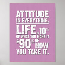 A atitude é tudo poster - rosa