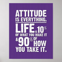 A atitude é tudo poster - roxo