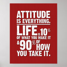A atitude é tudo poster - vermelho