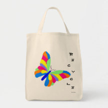 A bolsa de compra do reciclar da borboleta