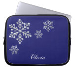 A bolsa de laptop de cristal do azul dos flocos de capas para computadores