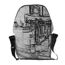 A bolsa mensageiro das cinzas do mosaico da cozinh