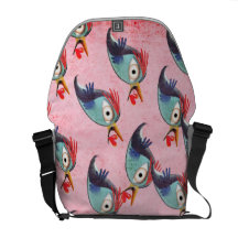 A bolsa mensageiro do rickshaw dos pássaros