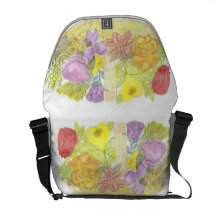 A BOLSA MENSAGEIRO EM TRUG DO DESIGN DAS FLORES