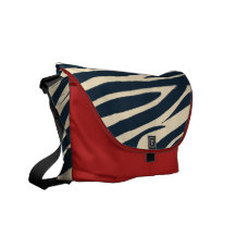 A bolsa mensageiro preta do impressão da zebra