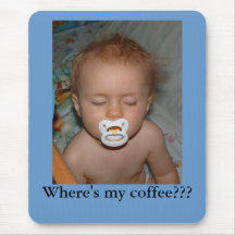 a cabeça sonolento, onde é meu café??? mousepad