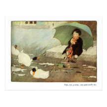 A chuva, chuva vai rima de berçário ausente - cart cartao postal