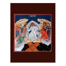 A descida do cristo no cartão da oração de Hades Cartão Postal