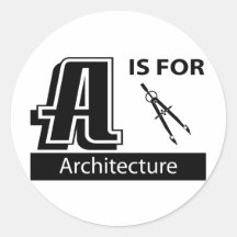 A é para a arquitetura adesivo redondo