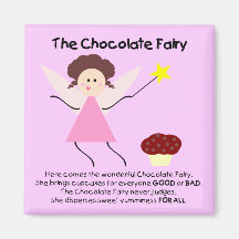 A fada do chocolate imãs de refrigerador